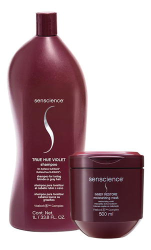Kit Senscience True Hue Violet Shampoo Máscara 500