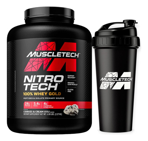 Nitro Tech 100% Whey Gold + Shaker - 69 Serv - Cookies