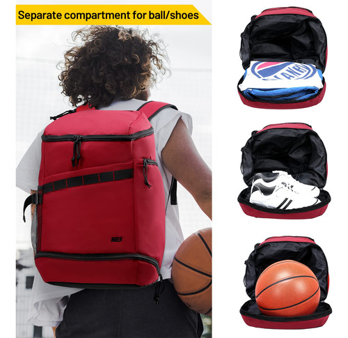 Mier Mochila De Baloncesto Con Compartimento Para Zapatos/pe