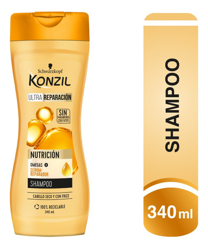 Shampoo Konzil Ultra Reparación Nutrición Shampoo Konzil Ultra Reparación Nutrición 340Ml en frasco