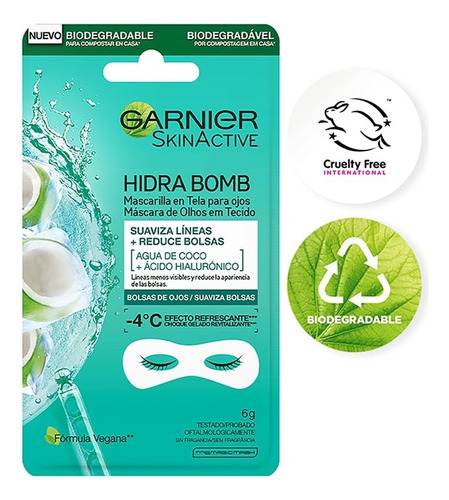 Mascarilla En Tela Para Ojos Garnier Skin Active Coco 6g