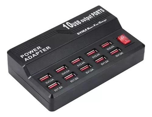 Adaptador 10 Multi Puerto Usb Carga Rápida Teléfono Laptop