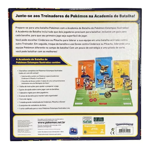 Jogo Tabuleiro 180 Cartas Pokémon Baralho Academia Batalha - Copag