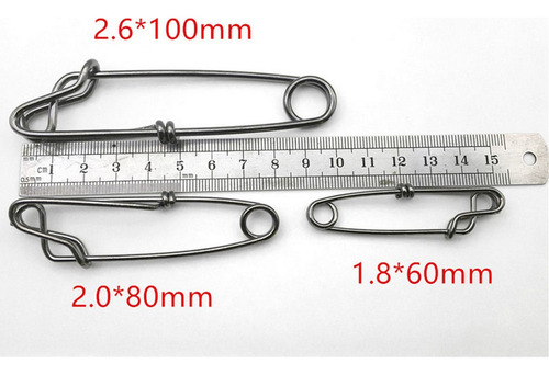 Clip De Palangre De Material Acero Inoxidable De 60 Piezas