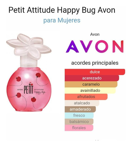 Perfume Avon Petit Attitude Happy Bug Femenino 50 Ml.