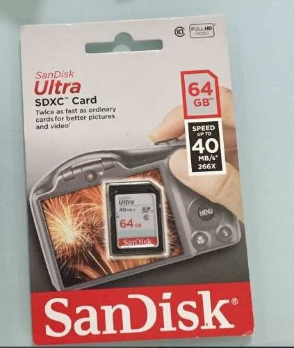 Imagem 1 de 1 de Cartão Sandisk Sdxc Ultra 40mb/s Classe 10 64gb Sd Lacrado