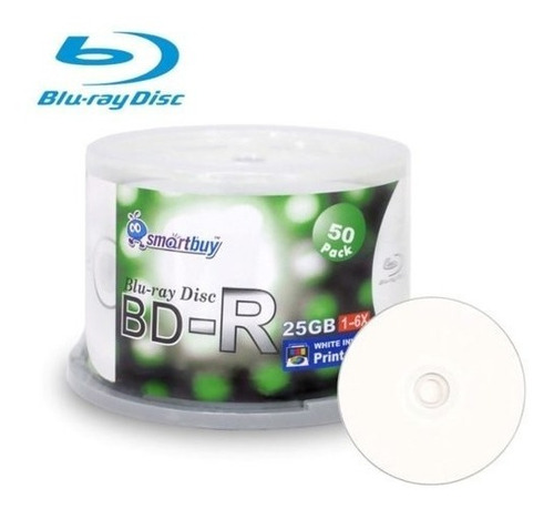 50 Mídias Smartbuy Blu-ray 25gb 10x Printable Lacrado Bd-r