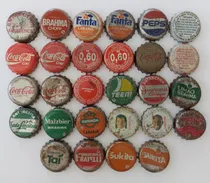 Comprar 28 Tampinhas Antigas Garrafas Mirinda Pepsi Coca Sukita...