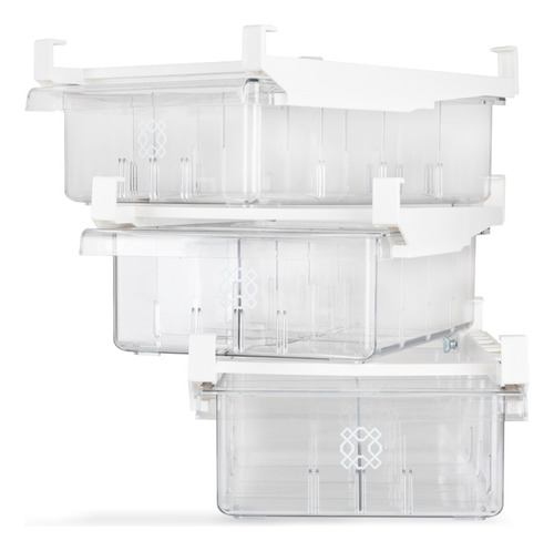 Set de 3 Organizadores de Alimentos Para Refrigerador Y Cocina Color Blanco