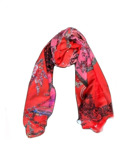 Bufanda Desigual Roja Cuadros, Pareo, Pashmina