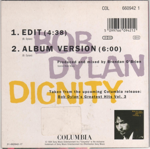 Cd Dignity (bob Dylan) Estándar
