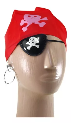 Fantasia De Pirata Infantil C/ Chapeu,caribe,jack, Kit 7 Pçs