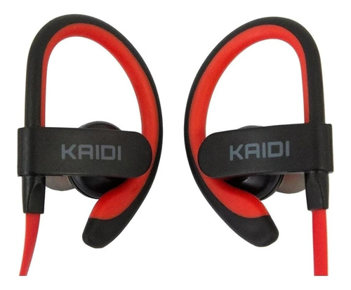 Fone de ouvido neckband sem fio Kaidi KD907 vermelho e preto
