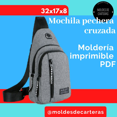 Moldes De Carteras Molde Digital Pdf Mochila Pechera Cruzada