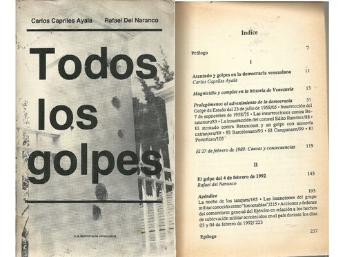 Libro Todos Los Golpes A La Democracia Venezolana Hasta 1992