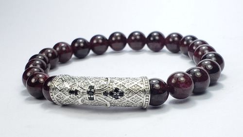 Brazalete Pulsera Manilla Granate Hombre Mujer Piedra