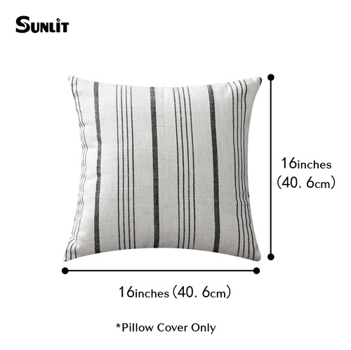 Funda Para Cojin 40x40 Cm Con Diseño Rayas Color Negro 2 Pz