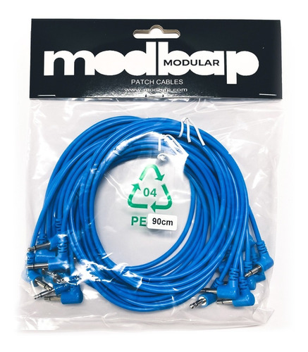 Pack 8 Cables Patch Azul Ángulo 90 Cm Modbap Modular