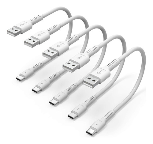 Cable De Carga Usb C Corto De 1 Pie, Paquete De 5 Unidades,