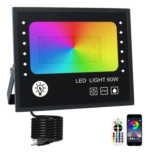 Reflector Led Exterior Rgb 60w Ip66 Para Fiesta Jardín 