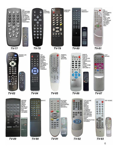 Control Remoto Tv Philips Sanyo Sony Hitachi LG Noblex Y +