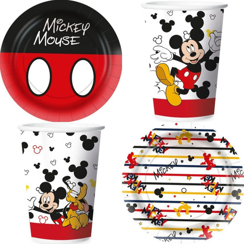 Copos E Pratos Festa Mickey Mouse - Embalagens Promocionais