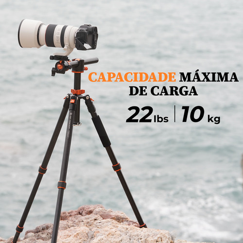 Tripé Alumínio K&f Concept 1,9m Ballhead Coluna horizontal