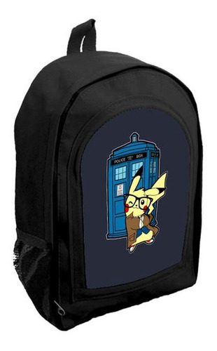 Mochila Negra Infantil Nena Nene Pikachu Pokemon Tt170