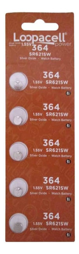364 (sr621sw) 1.55v Silver Oxide Watch Battery (5 Batte...