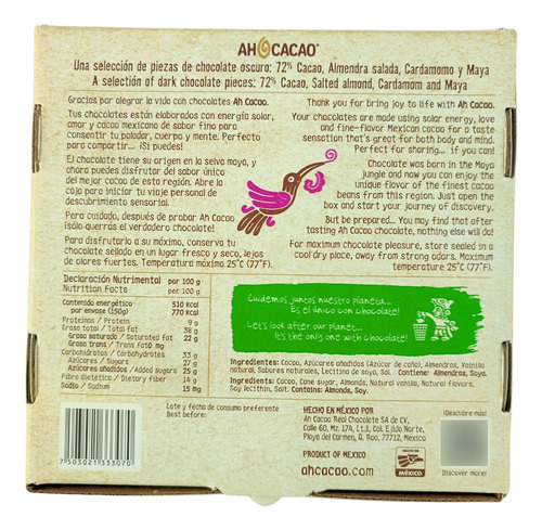 Chocolates Oscuros Surtidos, Ah Cacao 2 Piezas De 150g