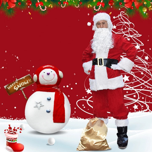 Imagen 4 de 6 de Disfraz Completo De Papá Noel Santa Claus Navidad Adulto
