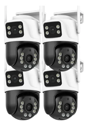 Kit 4 Camera Segurança A29 Icsee Prova D'agua Lente Dupla Cor Bra...