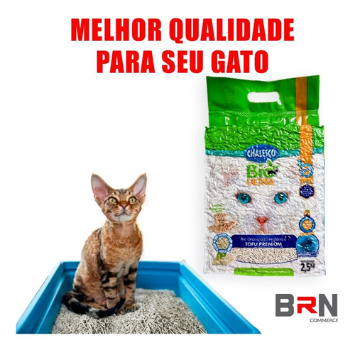 Areia De Gato Biodegradável Pacote 2,5kg Tofu Chalesco