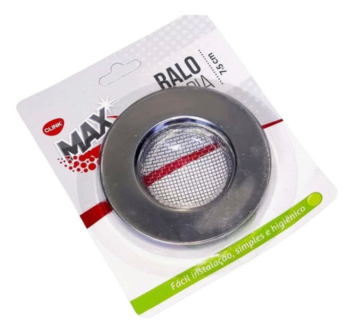 Ralo Linear Clink Inox Prata Redondo 7,5cm