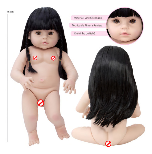 Boneca Reborn Princesa Laura Baby Morena Com Lindos Itens