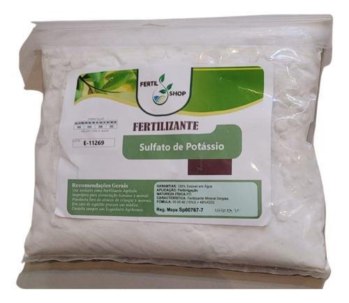 Fertilizante Sulfato De Potássio 25kg Hidroponia Solúvel