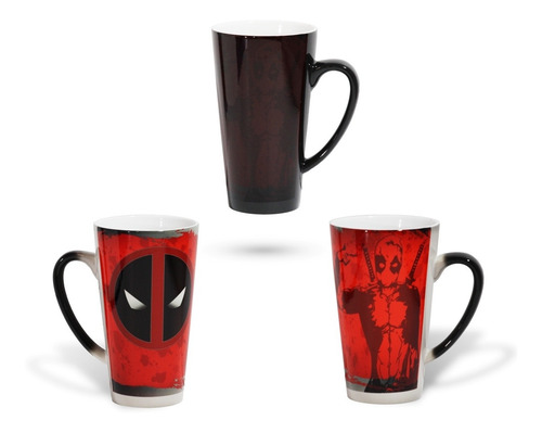 Taza Magic Color 18 Oz Aaa Deadpool Rojo Cómics Regalo By Pd