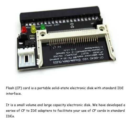 Convertidor Adaptador Flash Cf A Ide 3,5 Hembra 40 Pines