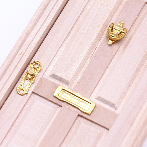 ) Mini Modelo De Puerta De Madera Sin Pintar Con Pomo De