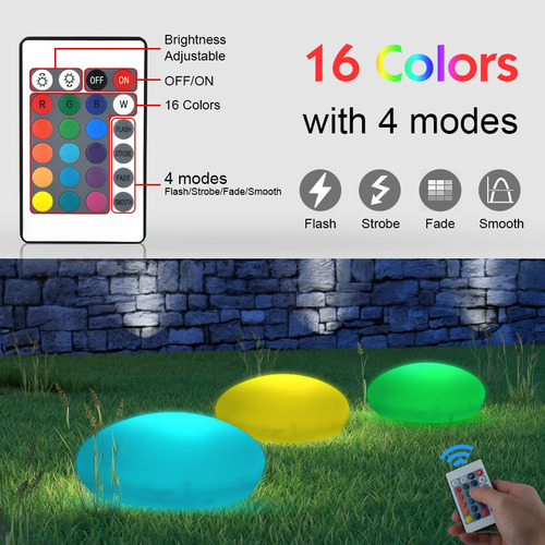 Luces Solares De Jardín Adoquín Rgb Impermeables Mmg