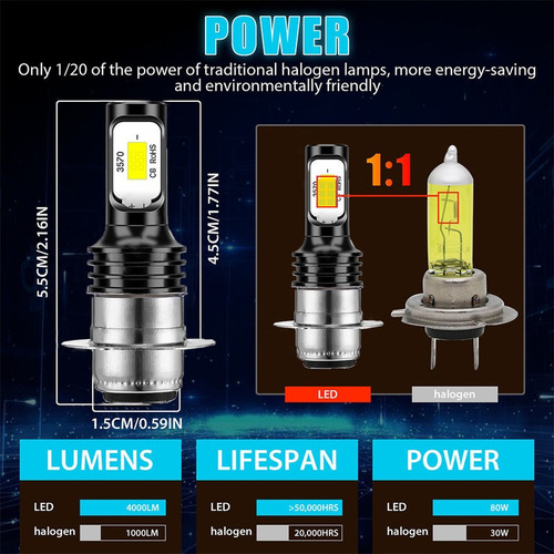 Para Suzuki Eiger 400 4x4 Automático 02-07 Moto H6 Led Focos