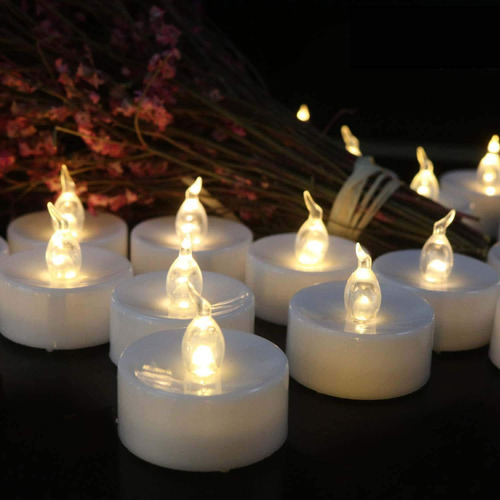 Velas De Luz Led A Pilas: Juego De 50 Velas Votivas Sin Llam