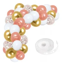 Comprar Arco De Globos Confeti Cinta Chico - Blanco Rosa Gold Dorado