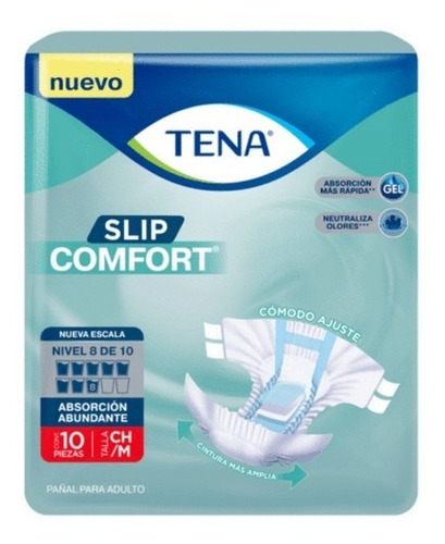 Tena Slip Comfort Talla M Pañal Adulto 10 Piezas Unisex Talle Mediano