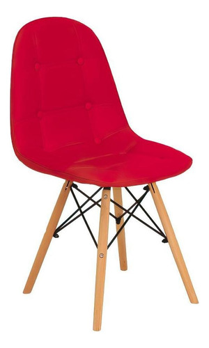 Mesa De Jantar Amanda Branca 120cm + 4 Cadeiras Botonê Cor Vermelho
