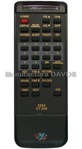 Control Remoto Para Tv Aurora Mod 2894