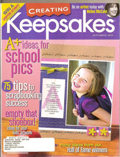 Revista Creating Keepsakes - A + Ideas For Sgool Pics