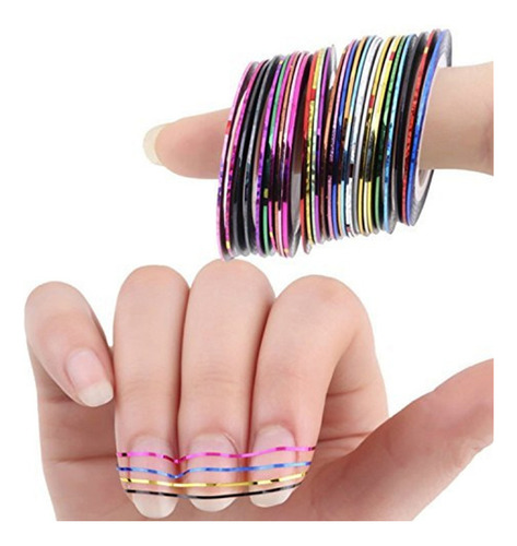 Pegatinas Para Uñas Decoracion Para Uñas 30 Colores 1mm