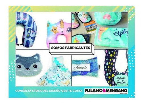 Kit Funda Cubre Valija Grande + Cuello Guarda Ropa Almohada Mapa Connect