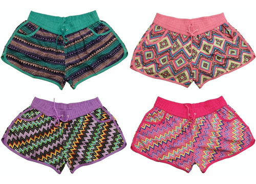 Short Playero Mujer Short De Baño Mujer Verano Estampado